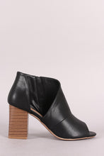 Load image into Gallery viewer, Qupid Peep Toe D Orsay Chunky Stacked Heel Booties